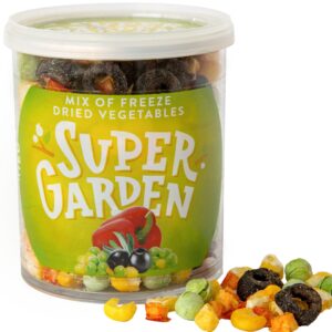 Külmkuivatatud KÖÖGIVILJASNÄKID (külmkuivatatud köögiviljad: peet; porgandid; herned; mais; punane paprika; kakaovõi; hernevalgu isolaat)