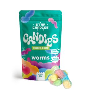 Külmkuivatatud Ussikujulised kummikommid STAR CANDIES